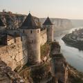 Fortress walls above the Smotrych canyon at Kamianets-Podilskyi
